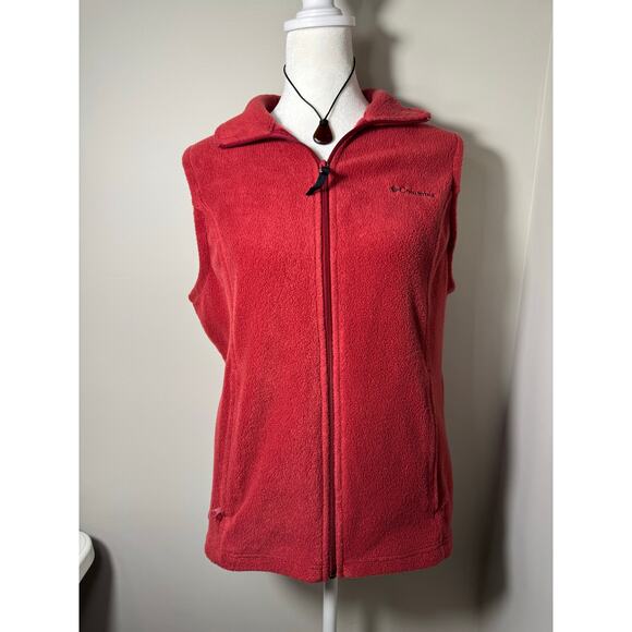Ladies' Columbia Benton Springs Fleece Vest in Red Size S - Picture 1 of 6